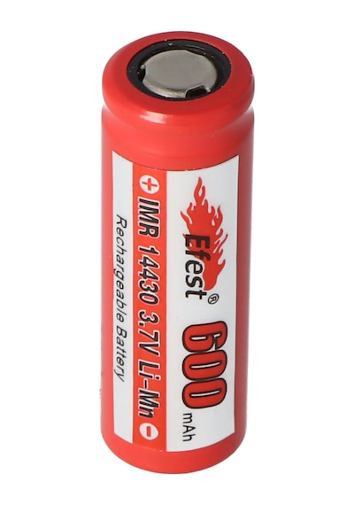 Efest Imr 14430 600 Mah 3.6V - Pozitif Kutup Düz 3.7V li-Ion Pil Boyutlar 42.63x14.4MM