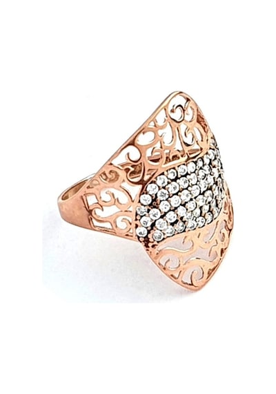 Zirkon Taşlı 925 Ayar Gümüş Rose Yüzük 18 (532939304)