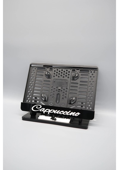 Cappucıno 3d Kabartmalı Siyah Pleksi Motor Plakalığı - 848647854