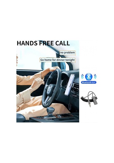 Aux Bluetooth Alıcısı Kablosuz Bt Aux Adaptörü Spiral Kablolu