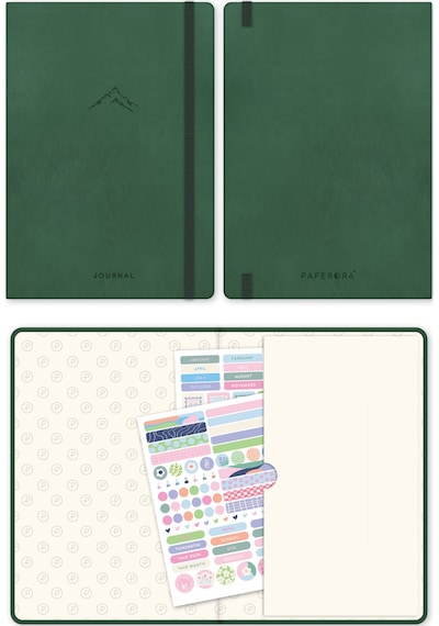 A5 Bullet Journal Noktalı Defter 140 Gr. 80 Yaprak Forest Koyu Yeşil