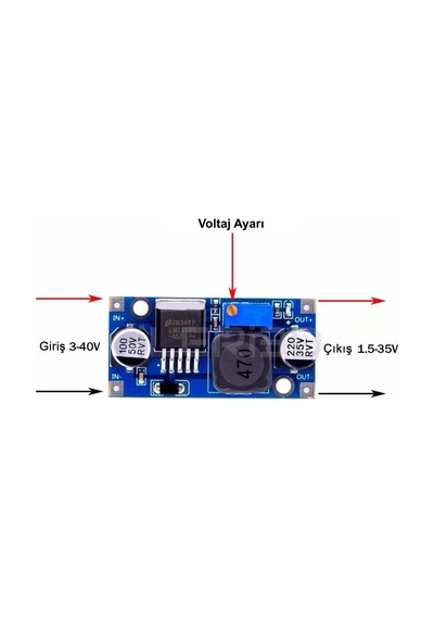 Lm2596 Ayarlanabilir Voltaj Düşürücü Regülatör Kartı 4-35v İle 1.25-30v
