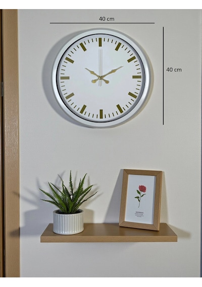 Beyaz Zarafet 40 Cm Metal Duvar Saati Çok Renkli