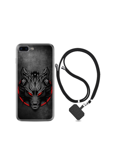 Apple Uyumlu iPhone 7 Plus 8 Plus Kılıf Boyun Askılı Dark Wolf 1813