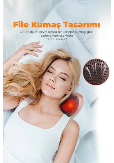 Shiatsu Boyun Ve Sırt Masaj Yastığı Isıtmalı 8 Döner Masaj Başlığı Ev, Ofis Ve Araç Kullanımı Araç Çakmak Girişli