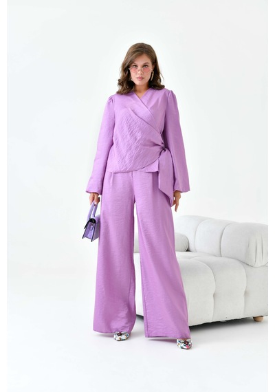 Ftz Women Kadın Pantolonlu Simli Takım Lila 30863-lila Lila