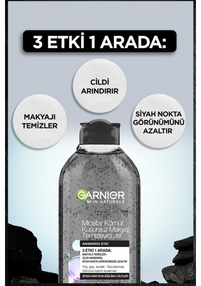 2 Adet Garnier Charcoall Micellar Makyaj Temizleme Jeli 400ml
