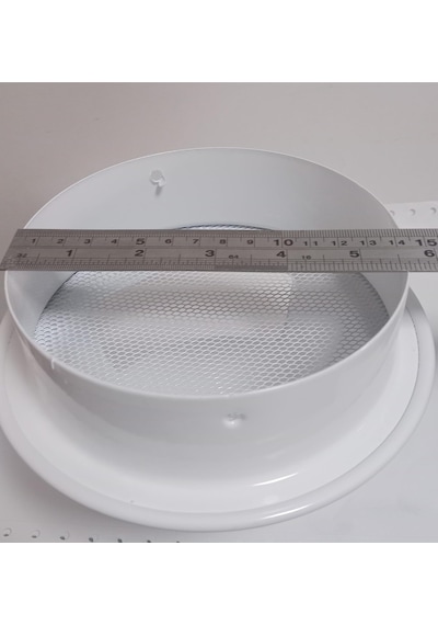 Bina Doğalgaz,aspiratör,ankastre Baca Çıkışı Mobil Klima Cam ,duvar Şapkası Beyaz Renk 150 Mm