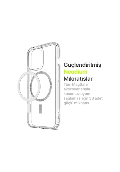 Apple Uyumlu iPhone 15 Kılıf Magsafe Korumalı Pc Şeffaf Kapak