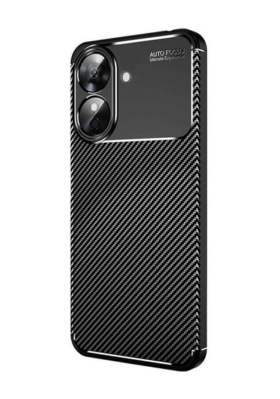 Coverzone Realme Note 60 İle Uyumlu Silikon Kılıf Kamera Korumalı Karbon Tpu Brimstone Ultra Slim Fit Delux Siyah
