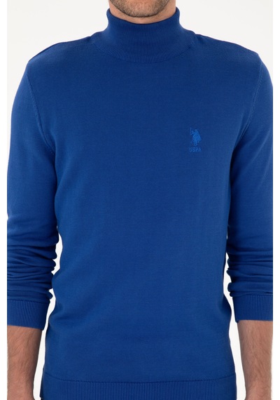U.S. Polo Assn. Erkek Slim Fit Yarım Balıkçı Yaka Saks Kazak 50288887-VR045