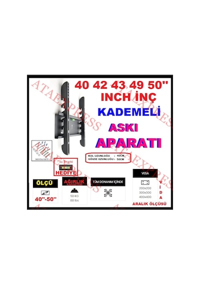 Lg Uyumlu 40'' 42'' 43'' 47'' 49'' 50'' Inch İnç Tv Askı Aparatı