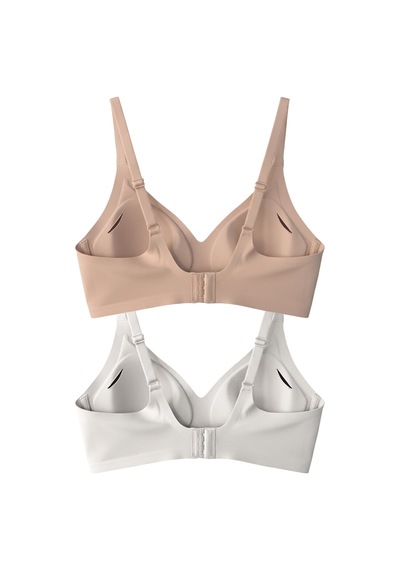 Cottonhill Seamless Bra - Soft Lazer Kesim Balensiz Ayarlanabilir Askılı Dikişsiz Kadın Sütyen 2'li Paket-4 Çok Renkli