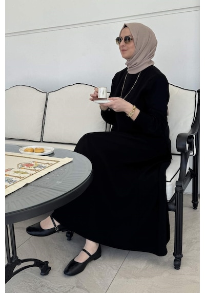 Rabia Şamlı İpek Modal Takım Siyah Çok Renkli