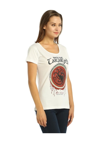 Bant Giyim - Game Of Thrones Beyaz Kadın T-shirt Tişört Beyaz