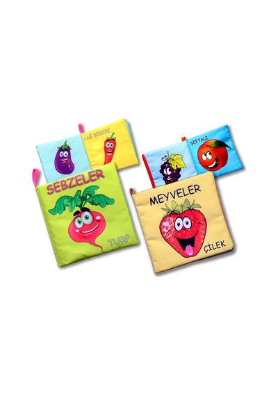 2 Kitap Tox Meyveler Ve Sebzeler Kumaş Sessiz Kitap T113 T049 - B
