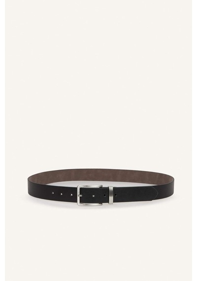 Defacto Erkek Dikdörtgen Toka Suni Deri Jean Kemeri H6866axnsbk27 Siyah-bk27