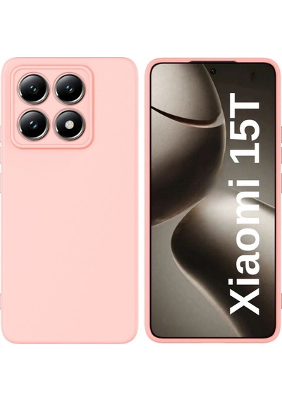 Xiaomi 15t Uyumlu Silikon Kılıf - Kamera Korumalı Esnek Pastel Renk Kapak - Pudra Pembe Pudra Pembe