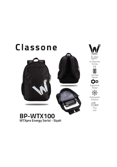 Classone BP-WTX100 15.6" Siyah Notebook Sırt Çantası