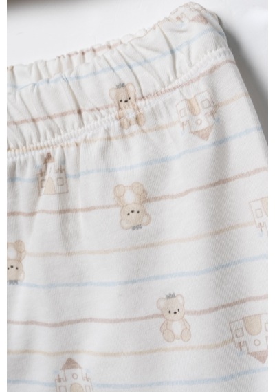 Hafy Baby Gömlek Yaka, Unisex Bebek/ Çocuk Şortlu Pijama Takımı Ekru