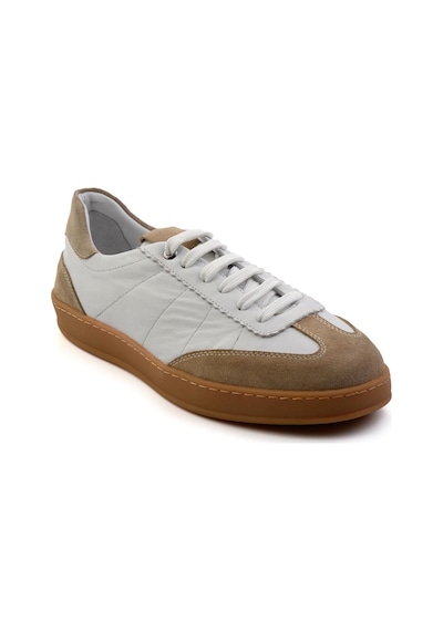 Bambi Bej Hakiki Deri Erkek Sneaker E01087114702 Bej