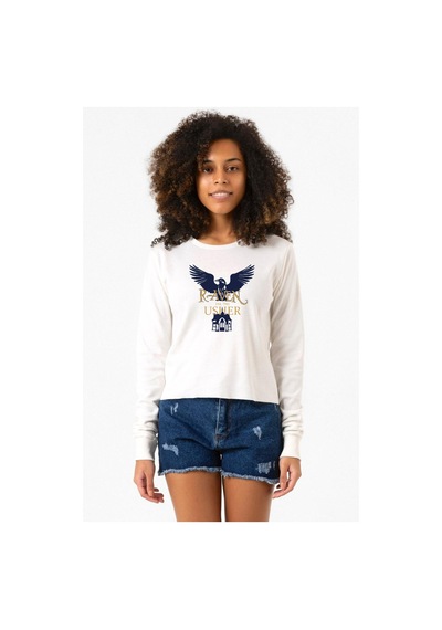 The Fall Of The House Of Usher Raven Ekstra Uzunkol Sweatshirt Ekru 001
