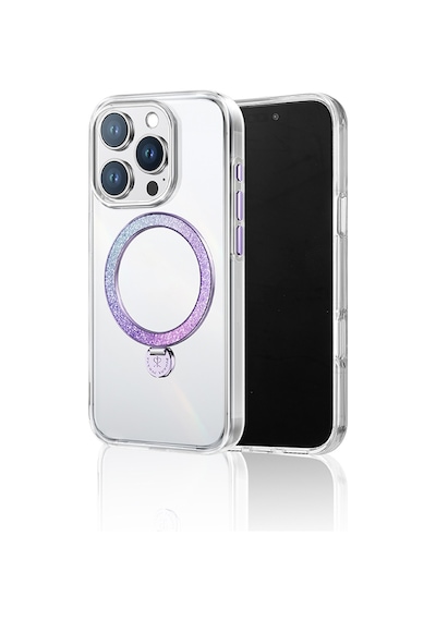 Apple Uyumlu iPhone 15 Pro Max Kılıf Magsafe Şarj Özellikli Standlı Pynana Dancing Streamer Serisi Kapak Mor