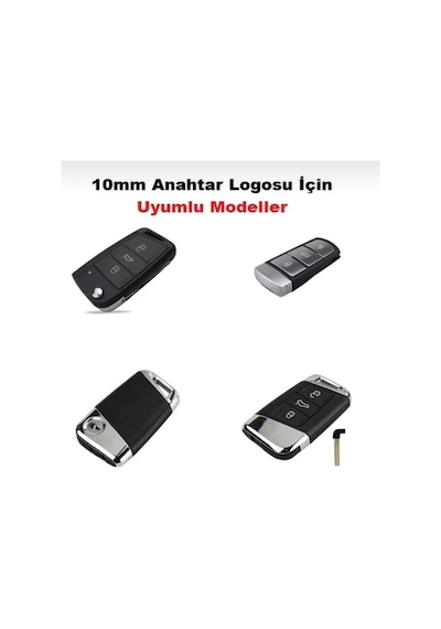 Volkswagen 10mm Anahtar Logosu Amblemi 1 Adet Mutlaka Ölçüm Yapınız Kumandanızı 2.resime Bakınız