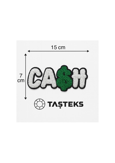 Ütülenebilen Veya Sticker Olarak Kullanılabilen ' Cash ' Yazılı Havlu Aplike