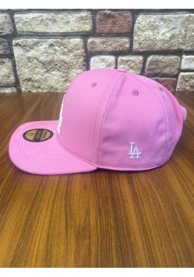 Hamze La Losangeles Nakışlı Hiphop Snapback Rapper Drip Şapka Cap Pembe - Beyaz