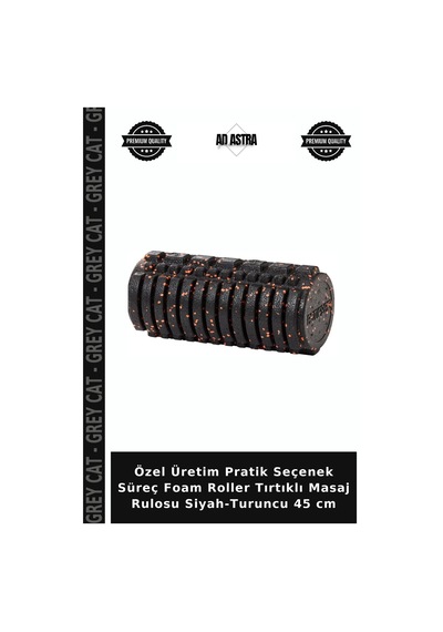 Özel Üretim Pratik Seçenek Süreç Foam Roller Tırtıklı Masaj Rulosu Siyah-turuncu 45 Cm Siyah - Turuncu