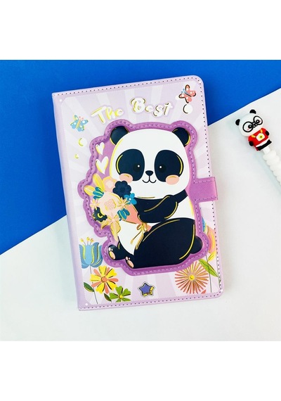 Panda Tasarımlı Kabartma Kapaklı Defter Çok Renkli