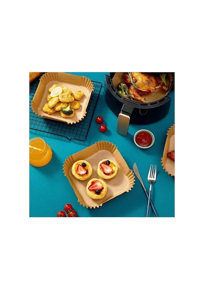 Ayrex Airfryer Pişirme Kağıdı 50 Adet Airfrey Yagli Kagit Pisirme Kagidi Fritoz Air Fryer Hava Fritözü