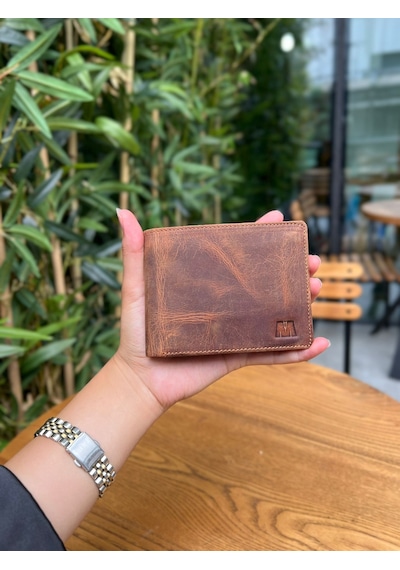 Mft Leather Hakiki Deri Erkek Cüzdan Fermuarlı, Bozuk Paralı, İsim Yazılı Tokyo 2404 - Crazy Taba Crazy Taba