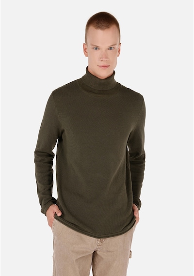 Colin's Colins Regular Fit Turtle Neck Yeşil Erkek Kazak Cl1064879 Haki