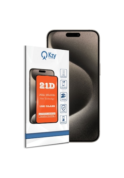 Apple iPhone 15 Pro Max Uyumlu İle Tam Kaplayan 21d Temperli Ekran Koruyucu Cam