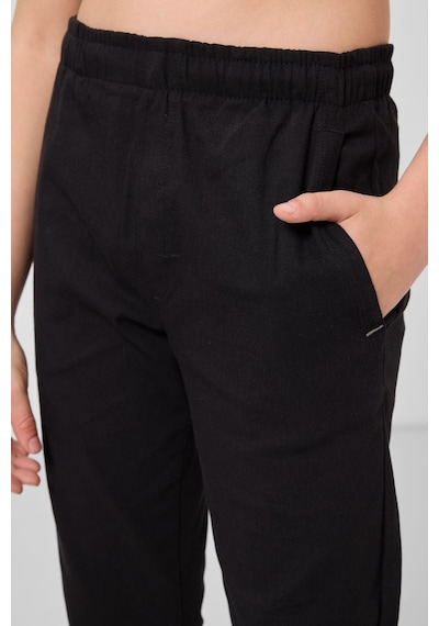 Tommy Life Siyah Standart Fit Dokuma Hafif Esnek Chino Erkek Çocuk Pantolon - 11272 Siyah