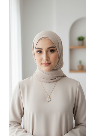 Baget Oval Zirkon Taşlı Çiçek Model Kolye - Çelik Altın