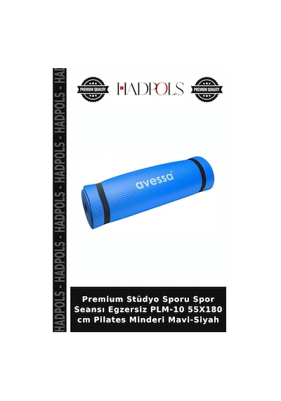 Premium Stüdyo Sporu Spor Seansı Egzersiz Plm-10 55x180 Cm Pilates Minderi Mavi-siyah Mavi - Siyah