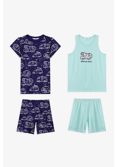 Penti Mint Yeşili Erkek Çocuk Adventure Await Pamuklu 2'li Pijama Takımı