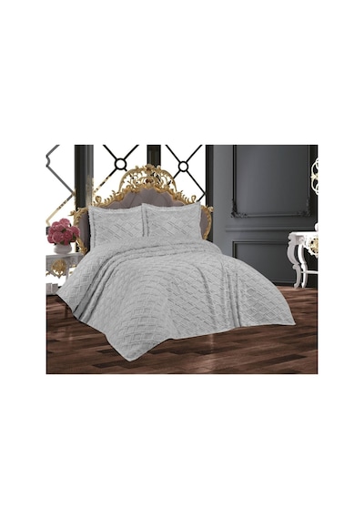 Çift Kişilik Yatak Örtüsü Gri 6 Parça Yatak Örtüsü Bedspread Diğer