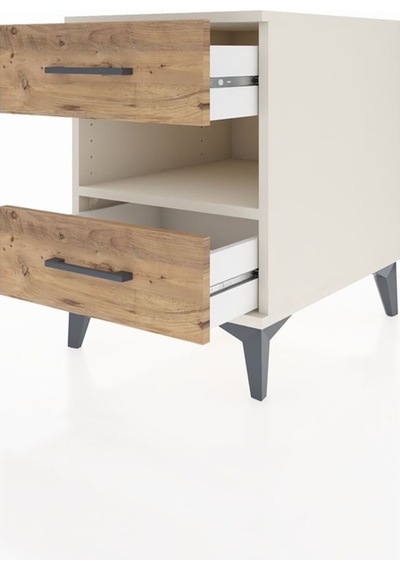 Kronos Komodin Tek Raflı 2 Çekmeceli 44x59x64 Aytaşı-çam Aytası