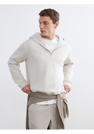 Lcw Vision Bej Uzun Kollu Erkek Hoodie