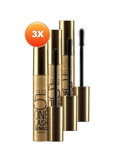 Avon True Lash Genius Maskara Blackest Black 10 ML 3'Lü Set