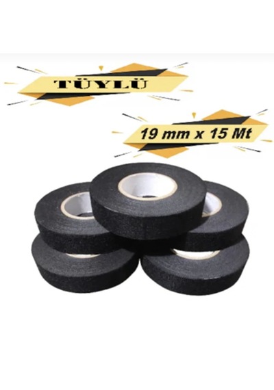 Point 5 Adet Bez Bant Tüylü Yanmaz Kumaş Kablo Sarma Bantı 19mm 15mt 19 MM