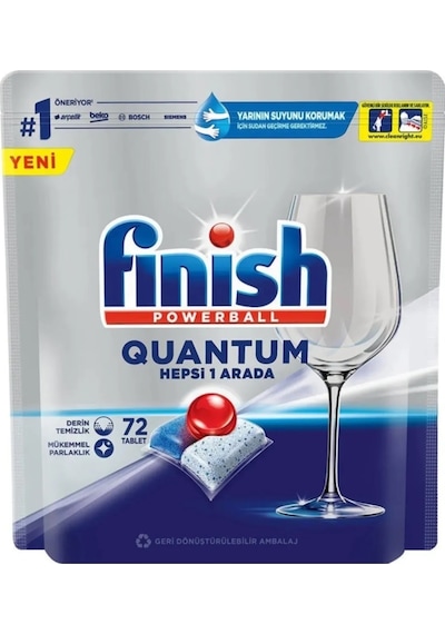 Finish Powerball Quantum Hepsi 1 Arada Bulaşık Makinesi Deterjanı 72 Tablet