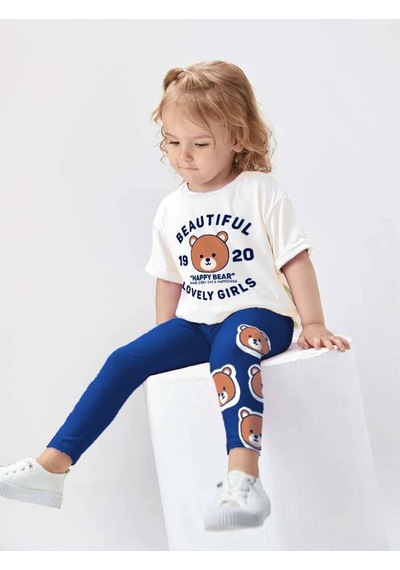 My Kids Wear Renkli Desenli Çocuk Alt Üst Takım Lacivert