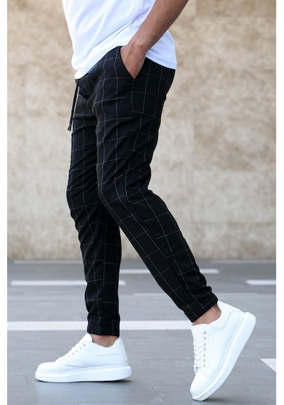 Madmext Madmext Ekoseli Siyah Jogger Mad4081-siyah Siyah