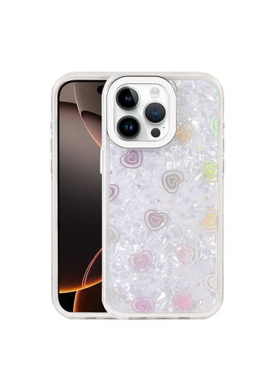Apple iPhone  Uyumlu  16 Pro Lumi Desenli Kapak - Beyaz