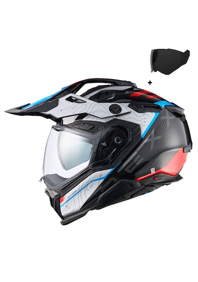 Nexx X.wed 3 Furka Karbon Enduro Motosiklet Kaskı Kırmızı - Mavi
